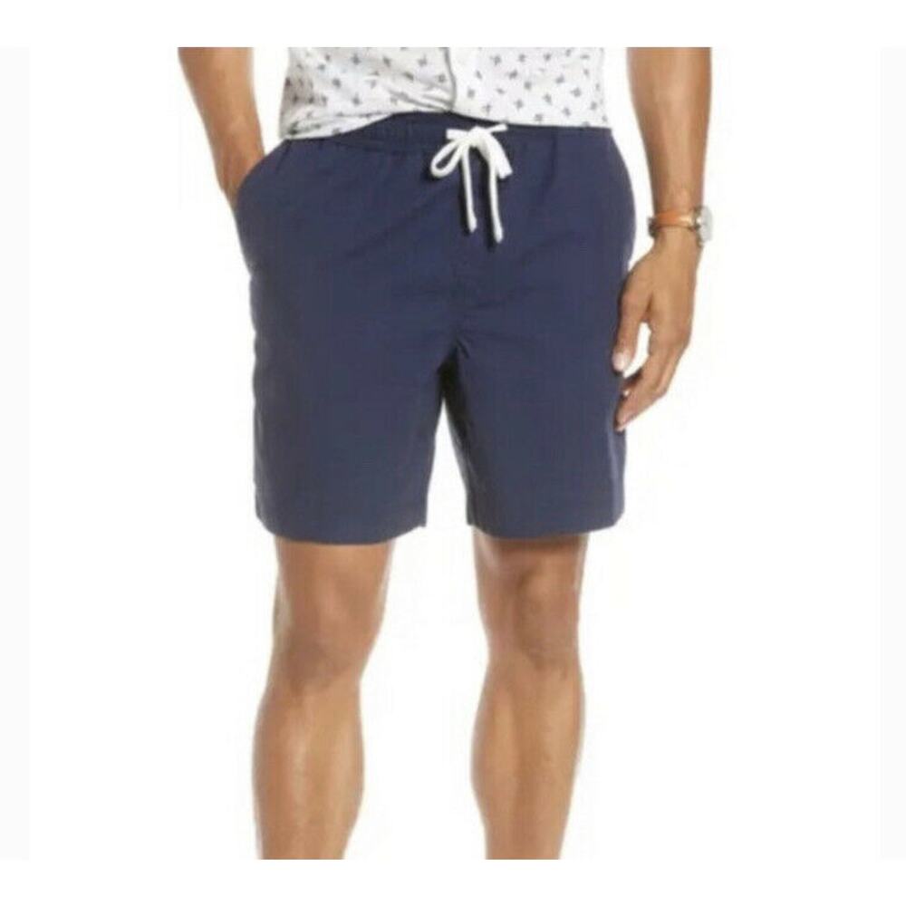 1901 Nordstrom Mens Shorts Slub Elastic Waist Blue NWT